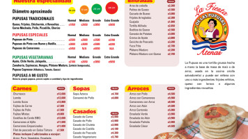 La Fiesta De Las Pupusas menu