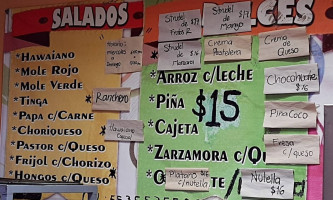Pastes La Fabrica menu