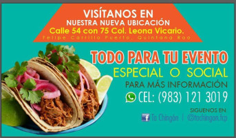 Ta Chingón menu