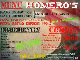 Homero's Pizza Dogs Carte