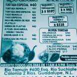 Tostadas Y Tacos Dos Rios Carta