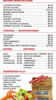 Pizzas Luna menu