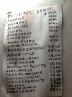 Antojitos Sandy Cardápio