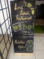 Lima Limón Menu