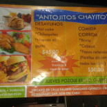 Antojitos Chayito Carta