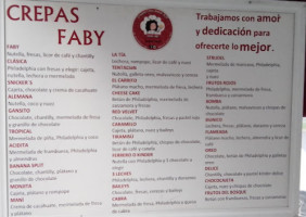 Crepas Faby menu