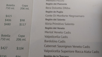 Restaurant Italiannis menu