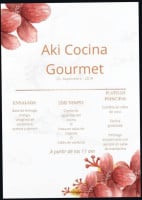 Aki Cocina Gourmet menu