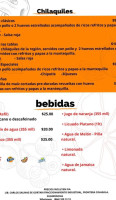 Las Tablas menu