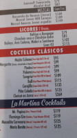 Mariscos La Martina menu