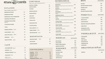 Pitahaya Costes menu