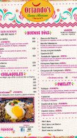 Orlando's menu