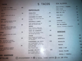 5 Tacos And A Beer menu