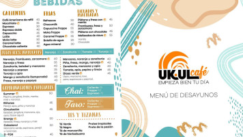 Ukul Cafe menu
