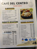 Cafe del Centro menu