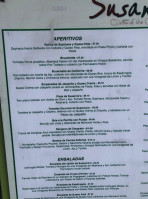 Susanna's menu