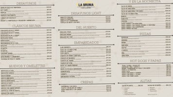 La Bruma menu