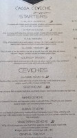 Cassa Ceviche menu
