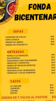 Fonda Bicentenario menu