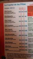 Las Piñas. menu