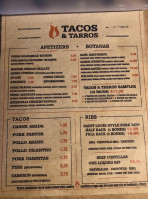 Tacos And Tarros menu