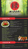 Sushi Midori menu