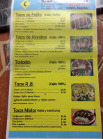 La Curva Taqueria San Juan menu