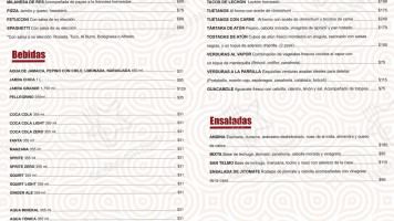 San Telmo menu