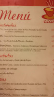 Ocaso Café Literario menu