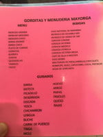 Gorditas La Chona menu