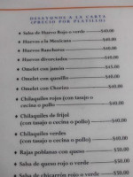 Casa Martínez menu