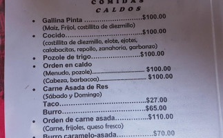 La Tatagüila menu
