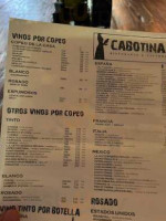 Cabotina menu