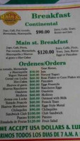 Main St. menu