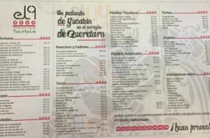 El 9 Yucateco Jardines de la Hacienda menu