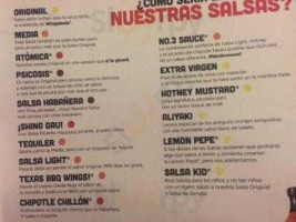Las Alitas menu