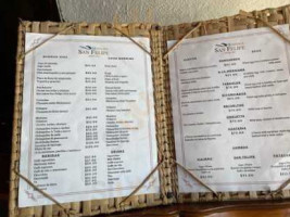 Restaurante Hosteria San Felipe menu