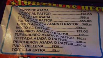 Taco El Poblano menu