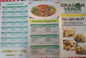Dragon Verde menu