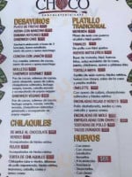 Chocolatería De La Mora menu