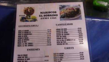 Mariscos El Sobrino menu