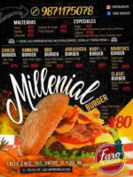 Faro Burger menu