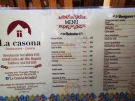 La Casona De Ixtlán menu