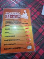 Tacos “el Güero” menu