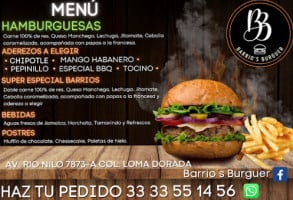 Barrio’s Burger food