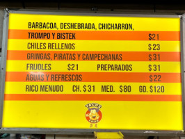 Tacos Felix menu
