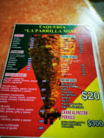 Taqueria La Parrilla Mixe menu