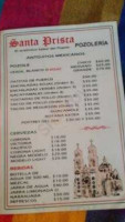 Pozolería Santa Prisca menu