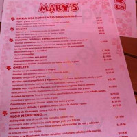 Mary's menu