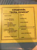 Cenaduría Doña Concha menu